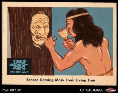 1959 Fleer Indian #24 Seneca Carving Mask 7 - NM