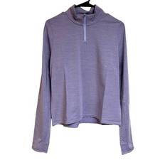 NEW Allbirds Tencel Merino Wool Blend Purple Run Mid Layer Jacket 1/4 zip sz L