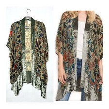 Mystree boho burn-out velvet kimono - one size