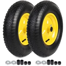2pack 4.80/4.008 Tire And Wheel 16 Pneumatic Tire Wheels With 5/8 Bearings