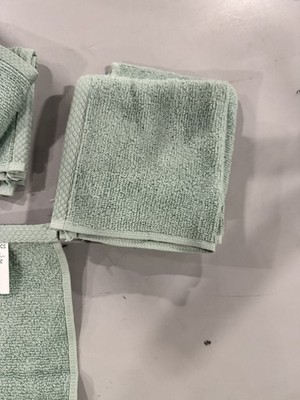 AMAZON BASICS 6 PACK OIL GREEN WASH CLOTHS 12X12IN 100% COTTON - OIL GREEN