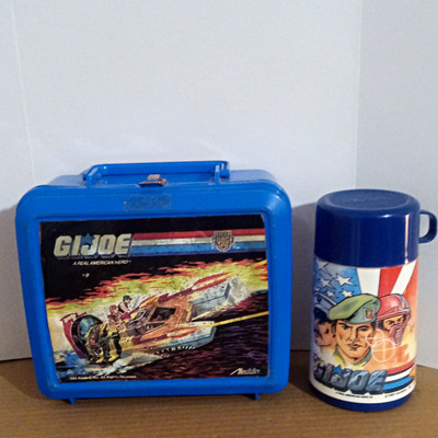Aladdin G.I. Joe Tiger Force Blue Plastic Lunch Box with Matching Thermos