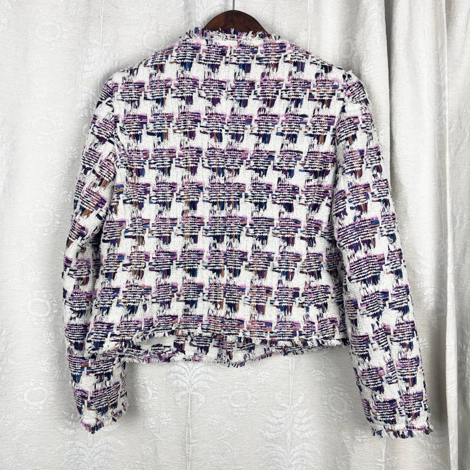 Talbots collarless tweed jacket texture colorful … - image 6