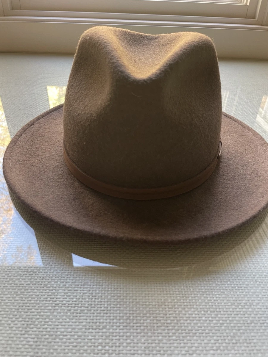 Sombrero Fedora Stetson Explorer aplastable de lana marrón repelente al agua para hombre XLarge