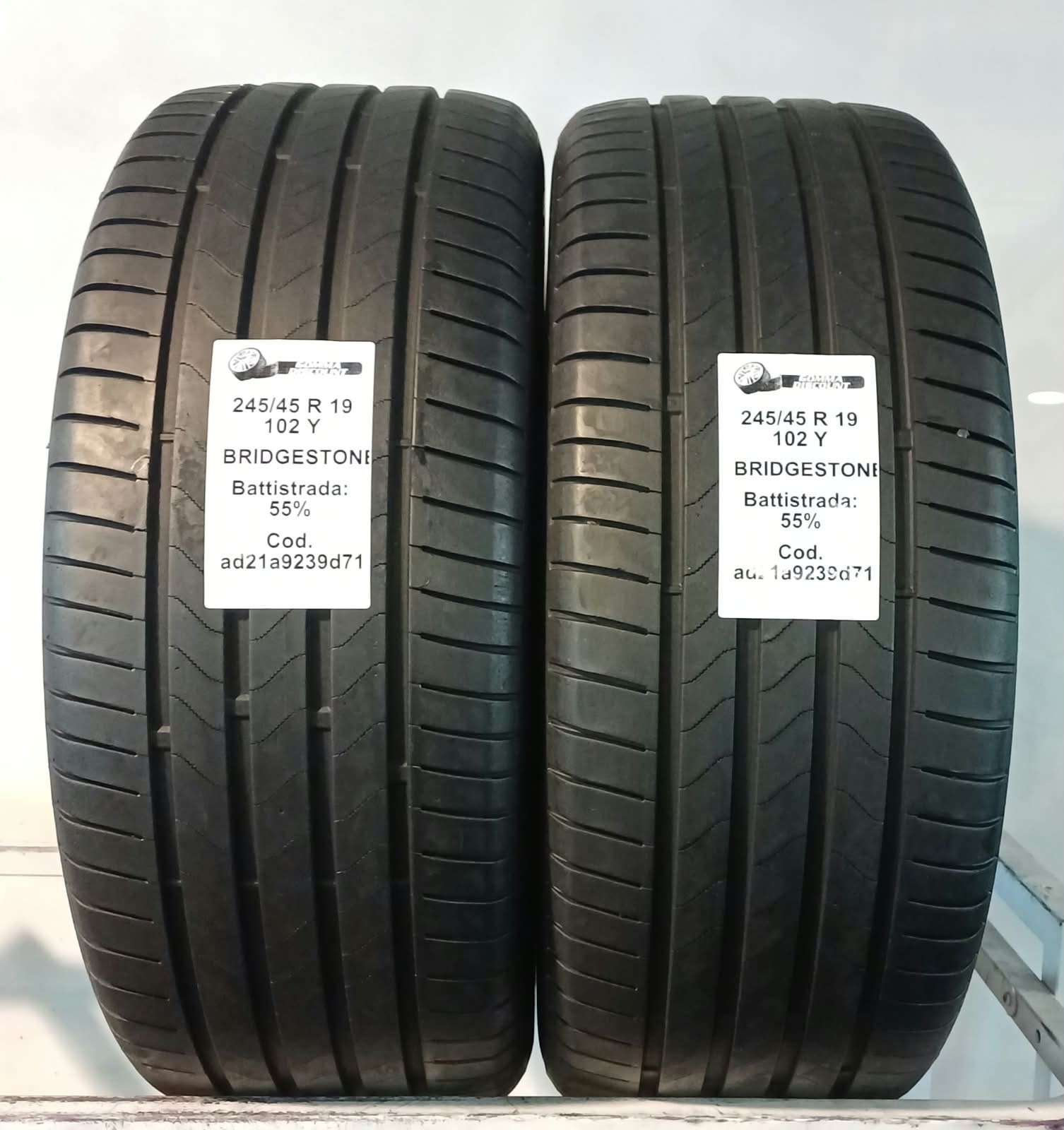 PNEUMATICI USATI PEZZI 2 BRIDGESTONE TURANZA 6 245/45 R19 102Y ESTIVE