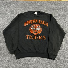 Jerzees Sweatshirt Mens XL Black Newton Falls Tigers Graphic Crewneck USA Made