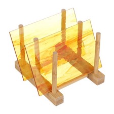 4 x 6 Inch Stained Glass Sheets, 2 Sheets Transparent Art Glass, Orange
