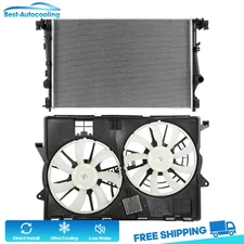 Aluminum Radiator and Cooling Fan Kit For 2014 2015 2016-2018 Jeep Cherokee 3.2L