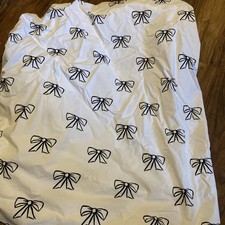 Pottery Barn Kids Emily  Meritt Black /White Bows Crib Fitted Sheet  