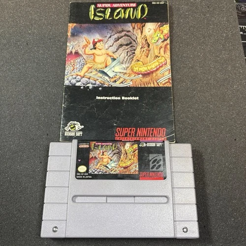 Super Adventure Island (Super Nintendo, 1992) SNES Authentic Cart/Manual Tested