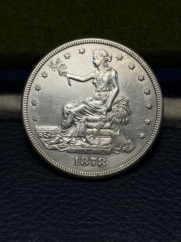 (#102900) Trade Dollar:  1878 S    unc details.  good luster.   (see video!)
