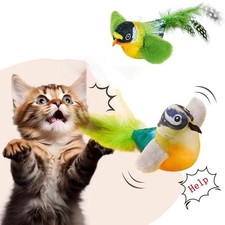 Interactive Chirping Bird Cat Toy Flapping Automatic Bird Sound For Cat Exercise