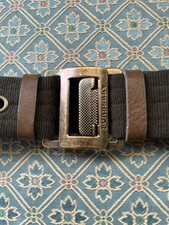 Burberry Belt 40/100 Men  s Olive Green Cloth and Leather Combo