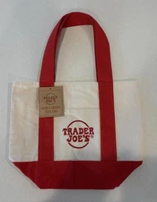 Trader Joe’s Mini Canvas Tote Bag || Red || Limited Edition 🔥New With Tags🔥
