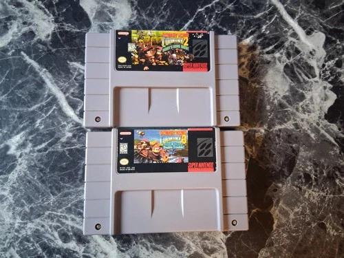 Donkey Kong Country 2 + 3 SNES Authentic Tested Contacts Cleaned