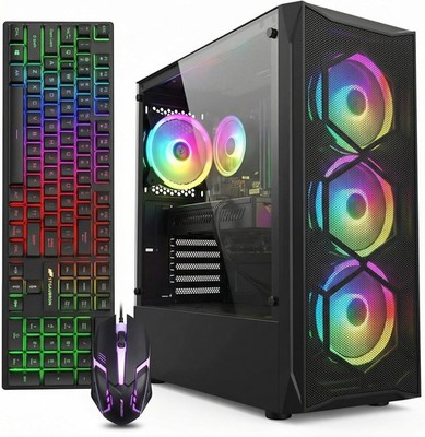 Gaming PC Desktop Computer, Intel Core i7 up to 3.9GHz, Radeon RX 580 8G, 16G RA