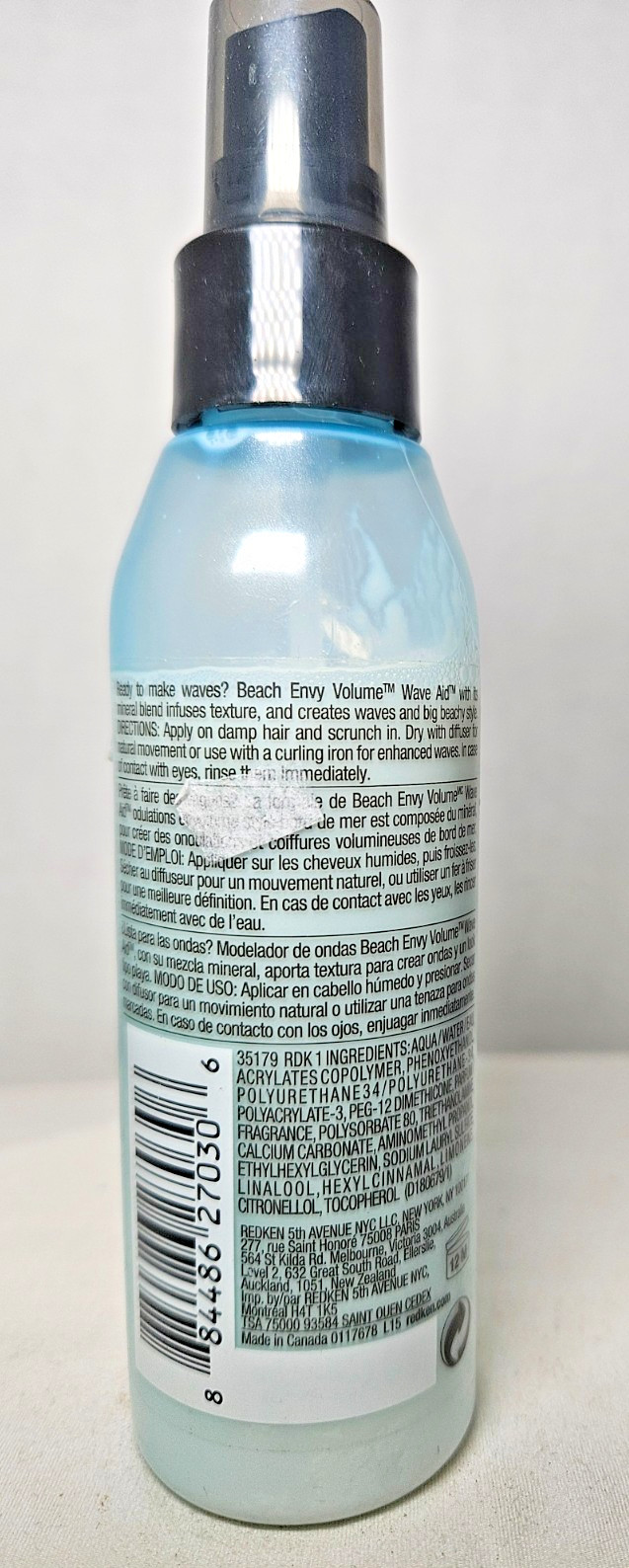 Redken Beach Envy Volume Wave Aid Hair Spray 4.2oz.