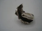 Vintage .925 Sterling Silver Free Form Leaf Ring unique size 6 or so