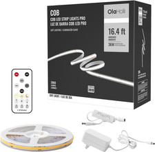 16.4ft Cob Led Strip Light With Remote 6500k Ra93 Dimmable Bright Daylight 16.4ft Cob Led Strip Light With Remote 6500k Ra93 Dimmable Bright Daylight