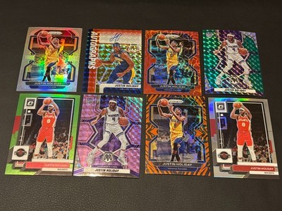 2020-21 Justin Holiday Red & Yellow FusionChoice Autograph Panini Mosaic #AM-JHL
