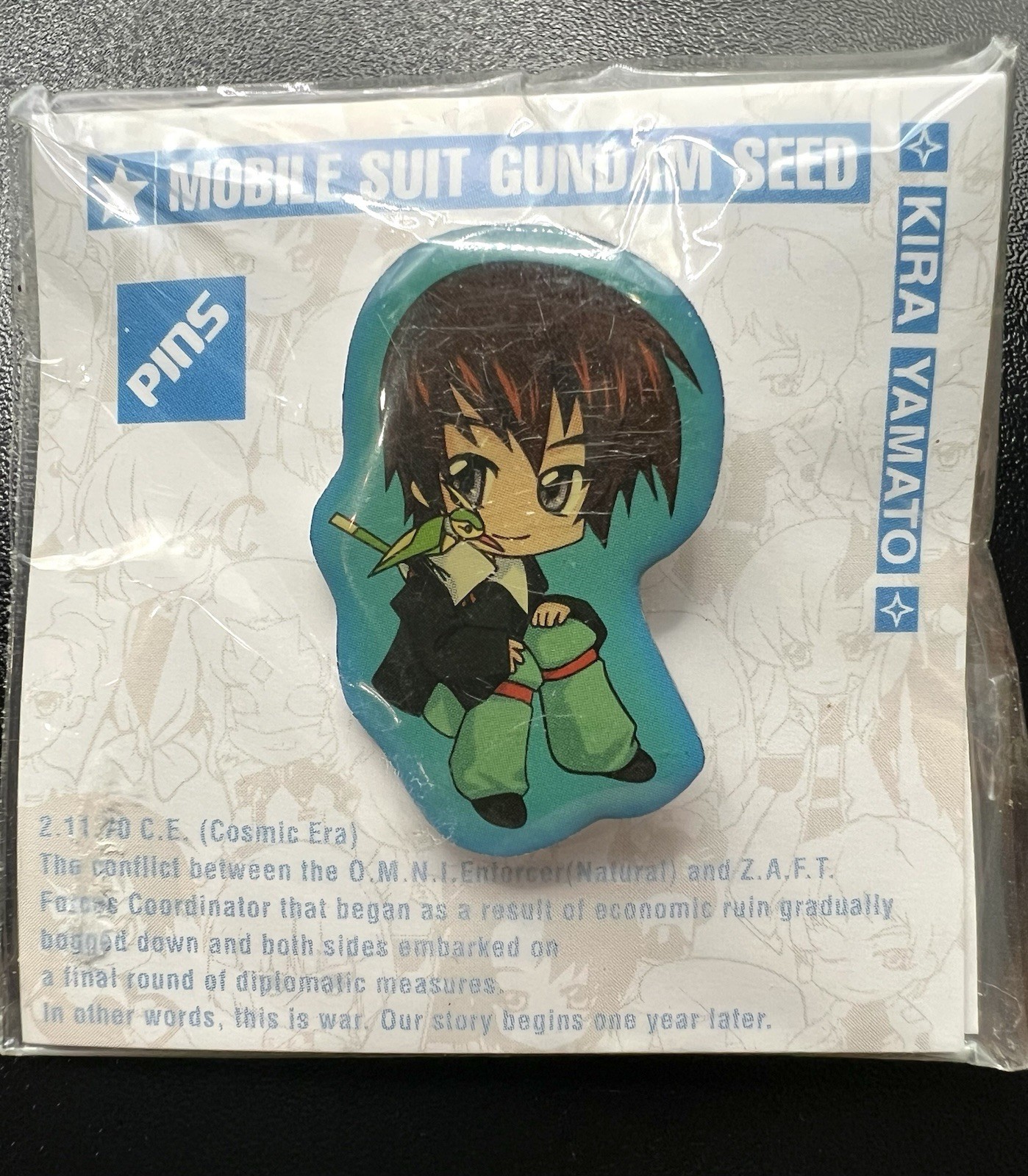 Kira Yamato Mobile Suit Gundam SEED Anime Pin Rare Movic Japanese