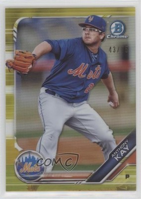 2019 Bowman Chrome Prospects Yellow Refractor 43/75 Anthony Kay #BCP-108 0z0v