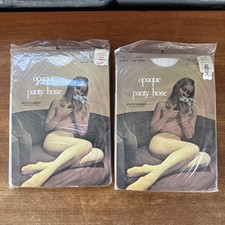 x2 Vintage NOS Opaque Panty Hose Multi-Filament Off White