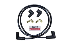 Ton's 48" Universal Black 8mm Spark Plug Wire kit Spiral suppression core 90*