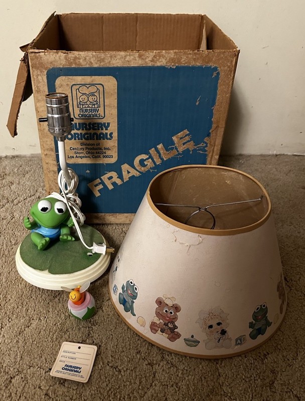 Vintage Jim Henson Muppet Babies Nursery Lamp Kermit The Frog 1984 -tested works
