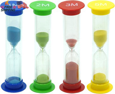 Sand Timer for Kids Set of 4 Small Colorful Multi Hour Glass Acrylic Covered C