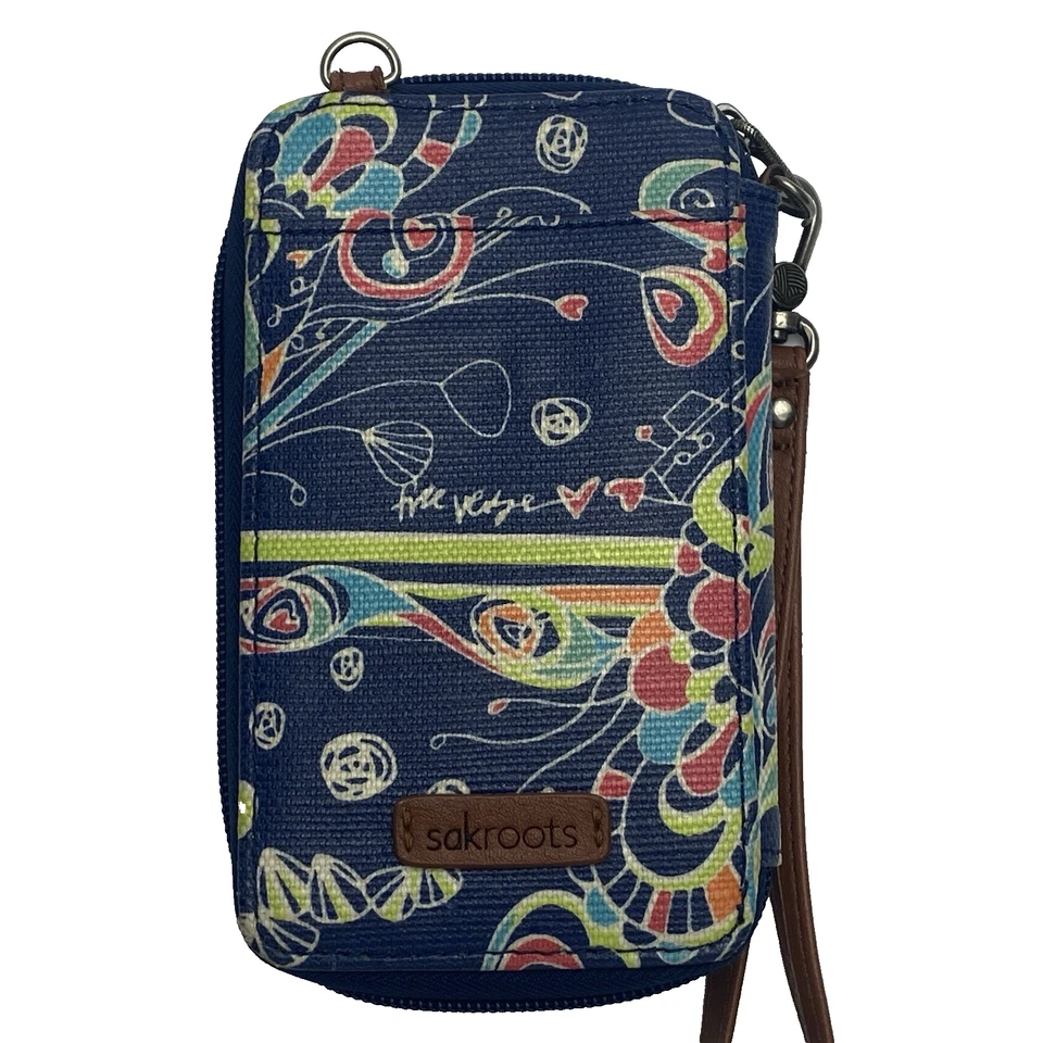 Cartera de teléfono Sakroots pulsera multicolor vegano estampado artista bolso boho Foto 2 de 4
