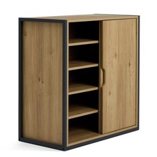 Home Loft Living Shoe Storage Cabinet - Oak | Loft style shoe organizer