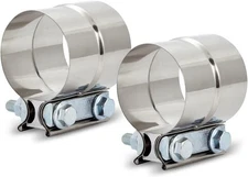 2PCS 1.5'' Lap Joint Exhaust Band Clamps Stainless Steel Seal Sleeve