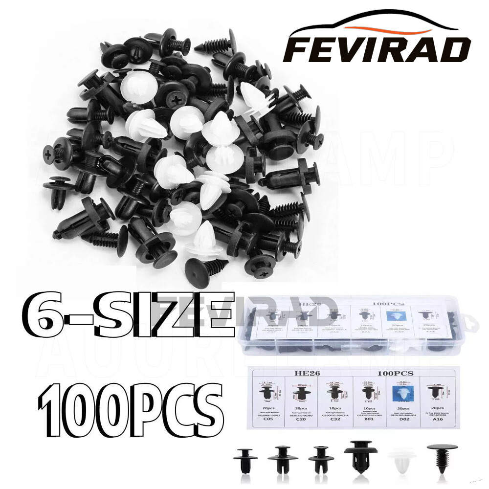 Fender Liner 100-Piece Push Type Retainer Clip Kit – Universal Fasteners For Toyota Bumper & S Car Retainer Clips - Foto 4
