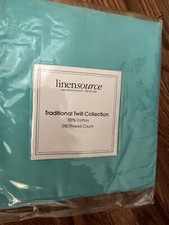 Linen Source Full Size Flat Sheet 250 Thread 100 Cotton Aquamarine Color