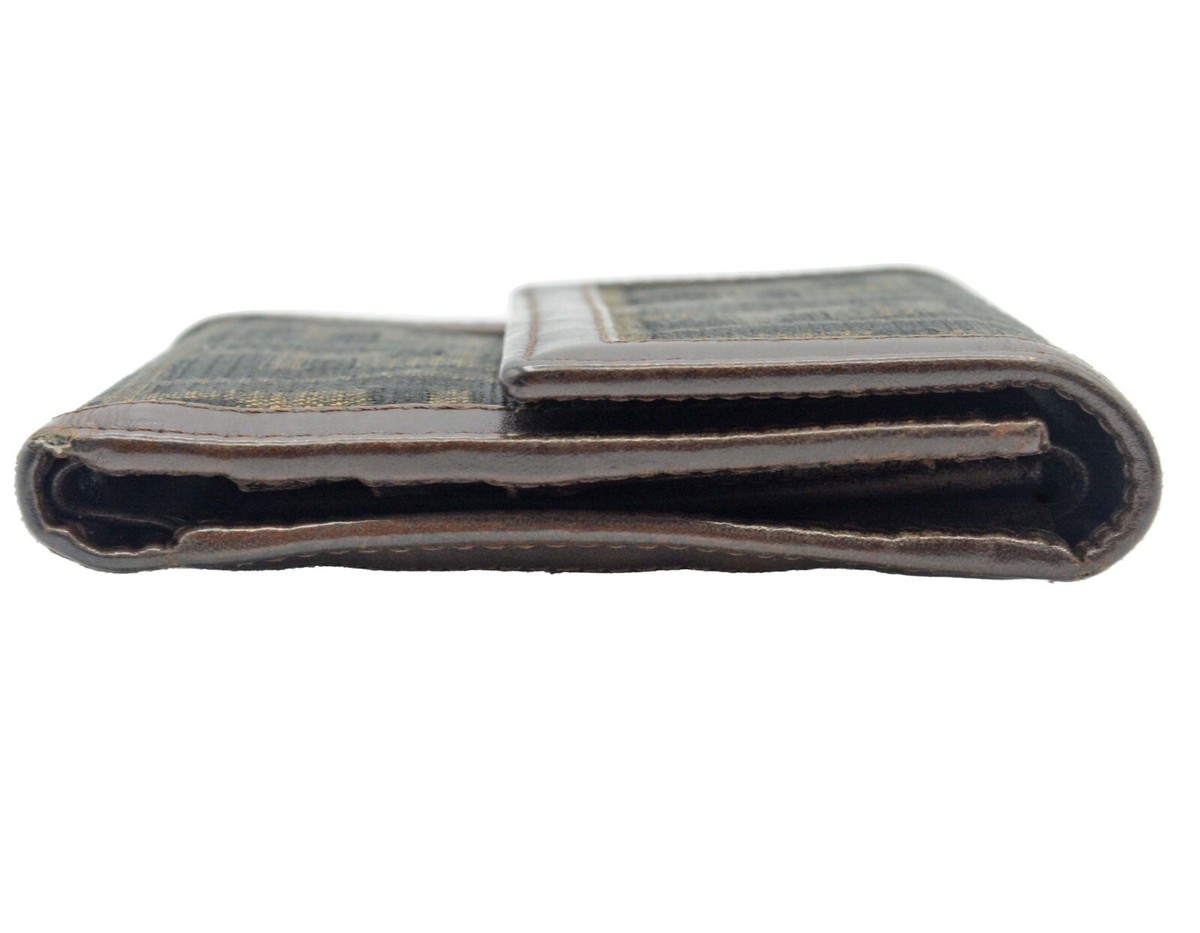 小物 FENDI Zucca Bifold Wallet FENDI Zucca Canvas & Leather Bifold Wallet Purse Women's