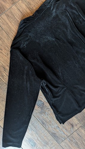 Worthington Women's Black Velvet Button Down Formal Blouse Size 18 Stretch - Picture 13 of 14