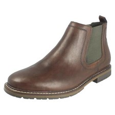 Mens Rieker '13757' Brown Leather Chelsea Boot With Zip