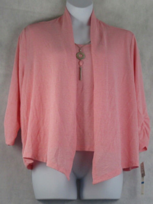Alfred Dunner Women's Petite Lightweight Two Layer Top, Blush Pink, PXL