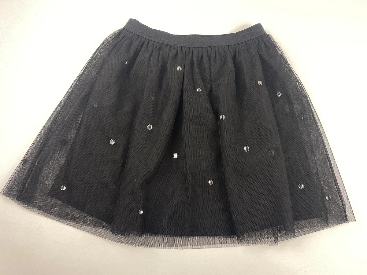 Circo Girls Black Skirt 6 6x Black Tulle Gem Dots A Line Fancy