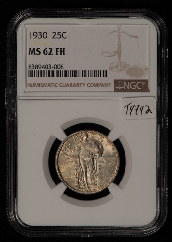 1930 25c Standing Liberty Silver Quarter - Full Head - NGC MS 62 FH - SKU-T4742 - Picture 2 of 8