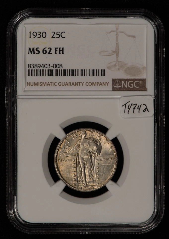 1930 25c Standing Liberty Silver Quarter - Full Head - NGC MS 62 FH - SKU-X6220 - Image 3 of 4