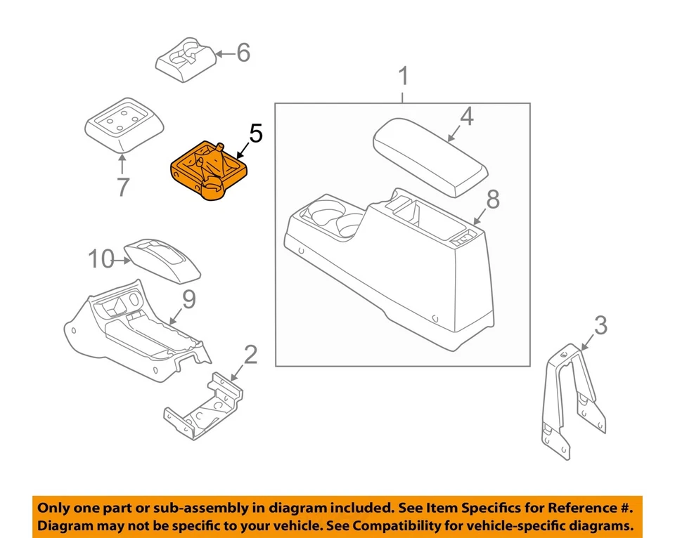 Used Front Lower Center Console fits: 2000 Nissan Frontier floor Regular Cab Fro Foto 3 de 4