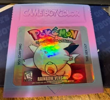 LARGE 3D PRINTED-POKEMON RAINBOW VERSION-GAME BOY COLOR--WALL HANGER--9" X 8"