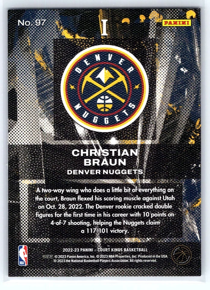 2022-23 Panini Court Kings #97 Christian Braun - Image 2 of 2