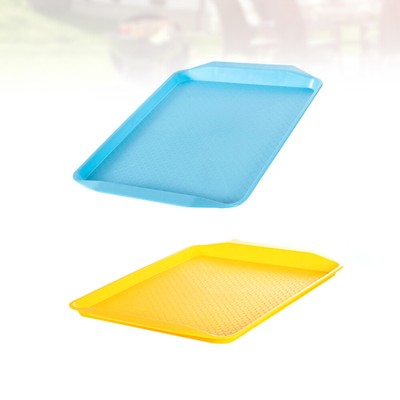 2 Pcs Dining Tableware Set Rectangle Serving Tray Food Tray Cup Holderfast