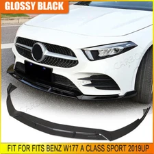 For 2019-2022 Mercedes Benz W177 A220 A200 A250 A35   Front Bumper Lip Spoiler