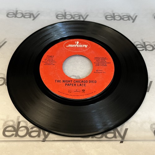 Paper Lace 45 RPM The Night Chicago Die/Can You Get It When You Want It 7” Vinyl - Picture 2 of 4