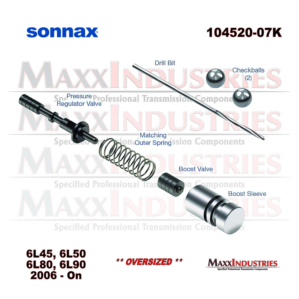 Sonnax 104520-07K Regulador de presión de gran tamaño y kit de válvula de refuerzo Foto 3 de 4