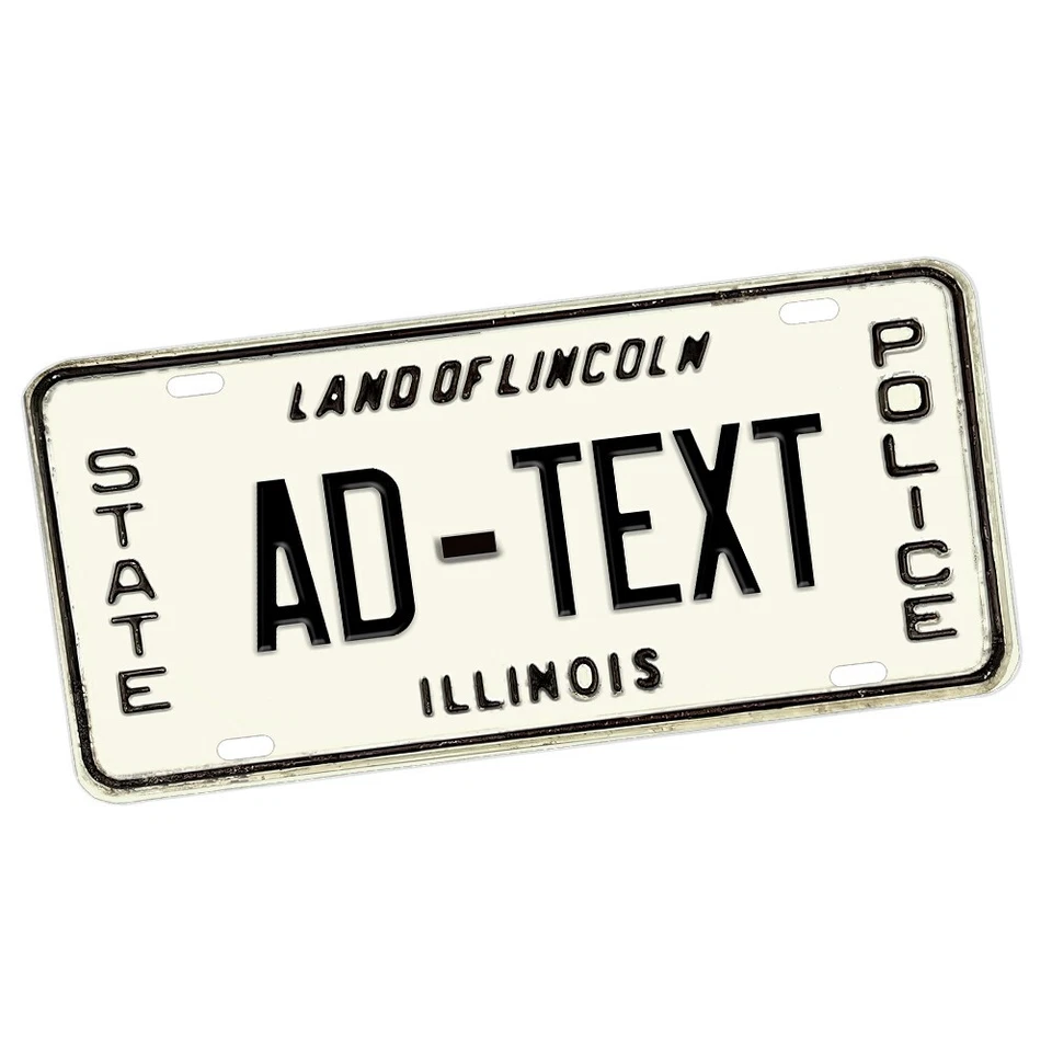 Illinois State Police Vintage Design Add Your Text Aluminum License Plate Sign